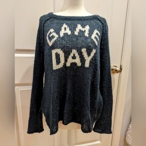 Wooden Ships Game Day Sweater Green/White